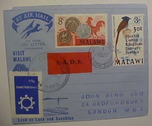MALAWI LOCAL POST AIR LETTER 1971