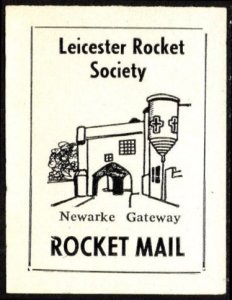 Vintage Great Britain Poster Stamp Leicester Rocket Society Newarke Gateway