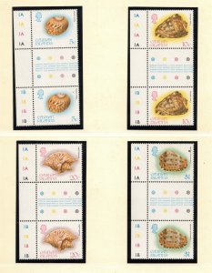 CAYMAN ISL. Sc 502-5 NH ISSUE OF 1983 - GUTTER PAIRS - SEA SHELLS - (WG03)