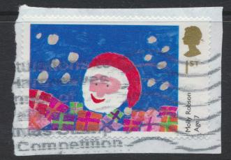 GB SG 3551  SC# 3247 Christmas 2013 Childrens Paintings 1st Class Used on piece 