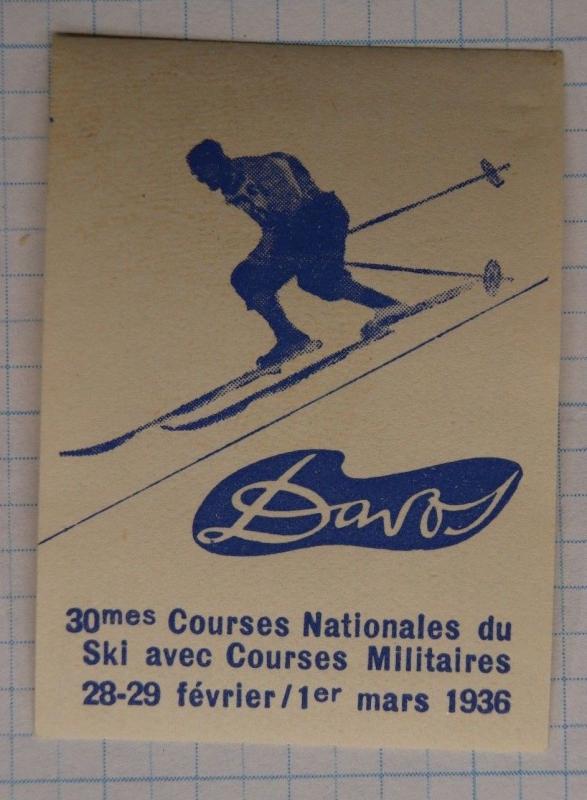 Swiss National Downhill ski race course Davos military x-game 1936 ad Poster