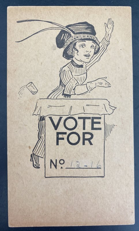 1912 USA Picture Postcard Advertising Cover Womens Suffrage Voting