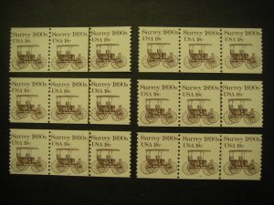 Scott 1907, 18 cent Surrey, PNC3 #16, slight shift, MNH Transportation, CV $6