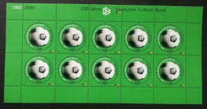 Germany 100 Years German Football Association 2000 Game Sport (sheetlet MNH *odd