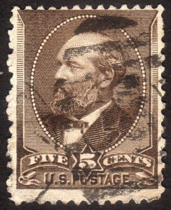 1882, US 5c, Garfield, Used, Sc 205