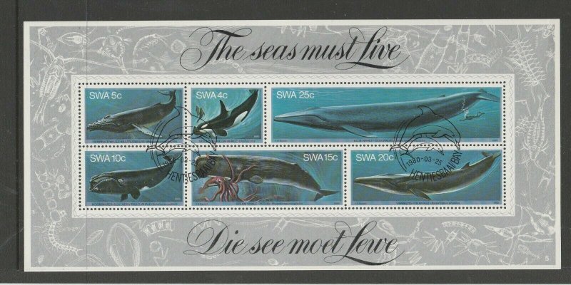 South West Africa 1980 Whales MS FU SG MS344