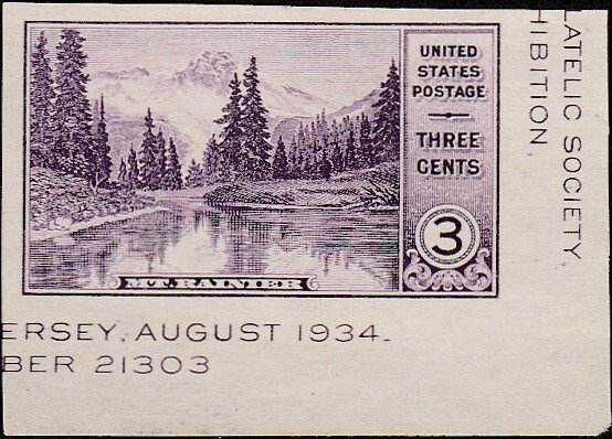 # 770a Mint No Gum As Issued Deep Violet Mt. Rainier Mirror Lake National Par...