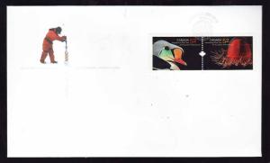 Canada-Sc#2204-5-stamps on FDC-2007-International Polar Year-Birds-Jellyfish-