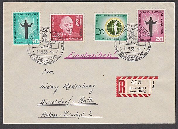 GERMANY 1958 Registered cover - nice franking...............................B340