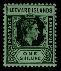 LEEWARD ISLANDS GVI SG110bb, 1s black & grey/emerald, M MINT. Cat £130.