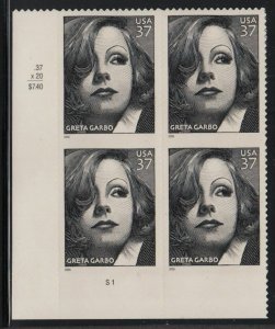 2005 Greta Garbo film actress Sc 3943 MNH plate block of 4 position LL 