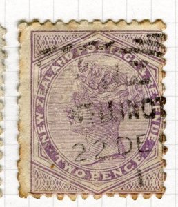 NEW ZEALAND;   1882-1900 early classic QV Side Facer issue fine used 1d. value