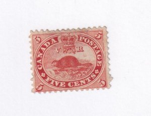 CANADA # 15 VF-MLH 5cts BEAVER NOT JUSTIN BEEBER A BEAUTIFUL STAMP
