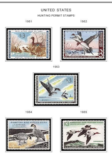 COLOR PRINTED USA FEDERAL DUCK 1934-2019 STAMP ALBUM PAGES (45 illustr. pages)