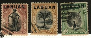 Labuan #72A, 75-6 used