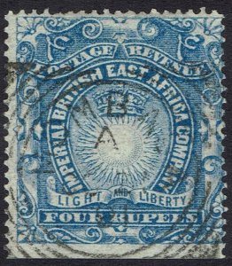 BRITISH EAST AFRICA 1890 LIGHT AND LIBERTY 4R USED