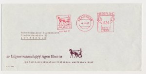 Meter cover Netherlands 1967 Horse - Greek Chariot - Agon - Amsterdam