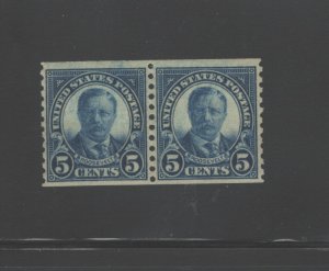 USA 1924 ROOSEVELT P10 MNH #602 PAIR COIL; SEE 2nd SCAN!!!
