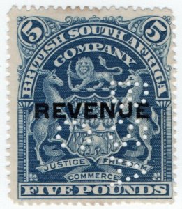 (I.B) Rhodesia/BSAC Revenue : Duty Stamp £5