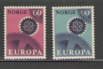 Norway Sc 504-5 1967 Europa stamps mint NH