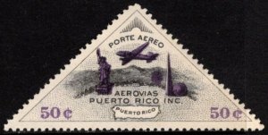 1941 US Cinderella 50 Cents Aerovias Nacioales Puerto Rico Air Mail Label