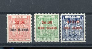 COOK ISLANDS   DECIMAL OVERPRINTS SCOTT #192/94 MINT NEVER HINGED WITHOUT STAINS 