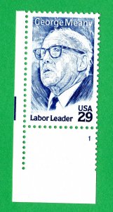 Scott #2848 George Meany Plate # Single Stamp - MNH