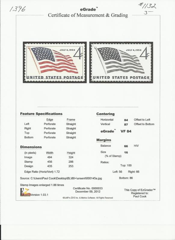 # 1132 MINT NEVER HINGED 49 STAR FLAG     VF+