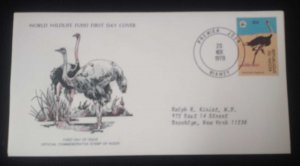 EL)1978 NIGER, WORLD WILDLIFE FUND, WWF, OSTRICH, CIRCULATED TO NEW YORK - USA,