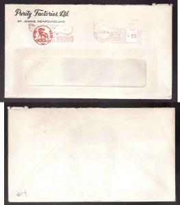 Newfoundland cover-#13811-5c postage meter with illus