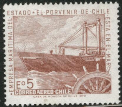 Chile Scott C307 MH* Airmail  stamp 1970