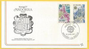 Andorra Fr. FDC Europa #254 and #255 Chapel and Castle