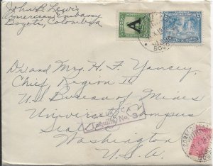 Bogota, Colombia to Seattle, Wa 1931 Scadta Stamp #CLA16 (50404)