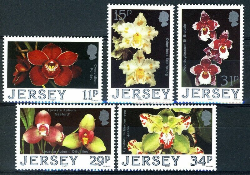 Jersey 1988 -   Flowers-Orchids, MNH set # 442-446