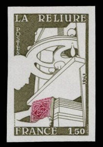 France, 1950-Present #1739 (YT 2131) Cat€14, 1981 Bookbinding, imperf. sing...