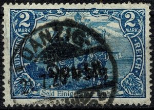 GERMANY DANZIG 1920 2m BLUE GERMAN Optd DANZIG USED  P.14.5x14 SG 11 XF