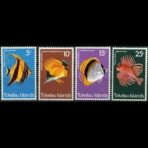 TOKELAU 1975 - Scott# 45-8 Fish Set of 4 NH