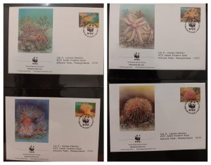 O) 1993 ALDERNEY, WWF - WORLD WILDLIFE FUND, MARINE LIFE, PALINURUS, METRIDIUM,