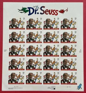 Scott 3835 DR. SEUSS Pane of 20 US 37¢  Stamps MNH 2004