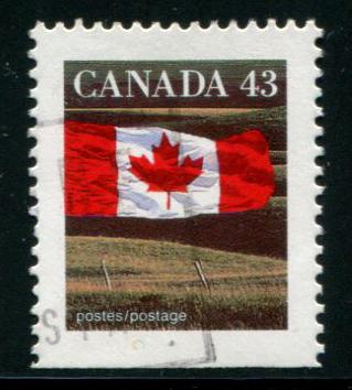 1359as Canada 43c Flag, used bklt sgl