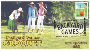 21-239, 2021, Backyard Games, First Day Cover, Pictorial Postmark, Croquet,