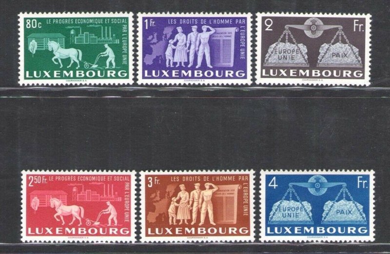 1951 Luxembourg, Luxembourg, N° 443/448 For A Europa Plain - Council Of Eu