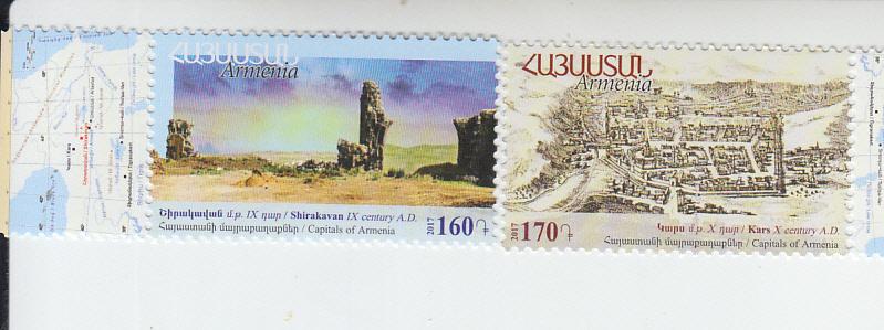 2017 Armenia Kars & Shirakavan HIstoric Capitals (Scott 1121-22) MNH