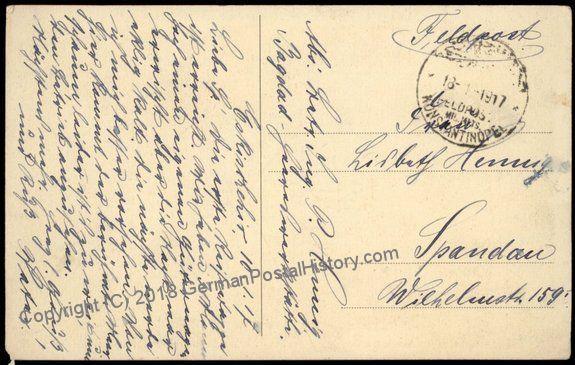 Germany 1917 WWI BAGHDAD Iraq Constantinople Turkey Military Mission Cover 82866