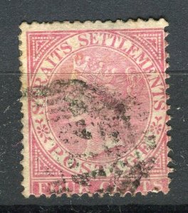 MALAYA; 1867 early classic QV Crown CC issue used 4c. value