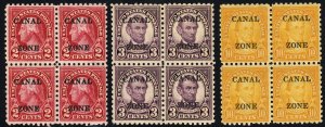 United States Possessions, Canal Zone #97-99 Cat$467+, 2c-10c, perf.10, set o...