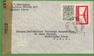 98690  - ARGENTINA - POSTAL HISTORY - Airmail COVER to USA  1944 - CENSORED bank