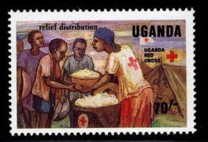 Uganda   Scott 624 Red Cross relief stamp