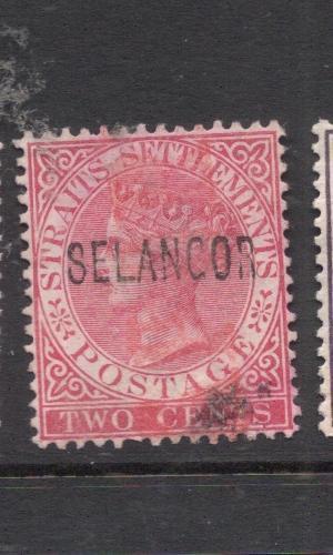 Malaya Selangor SG 31 broken G in overprint VFU (4ddp)