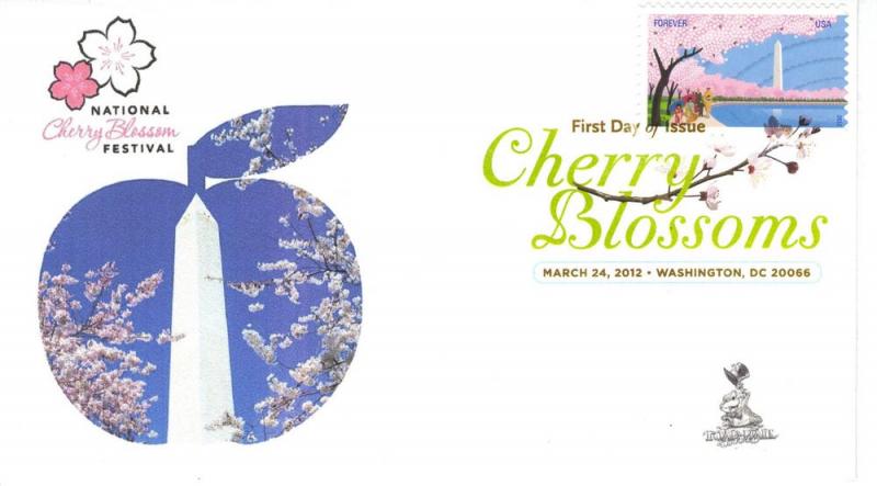 Cherry Blossoms Centennial FDC, w/DCP cancel,  #2 of 3